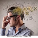 Man thinking using his mind
